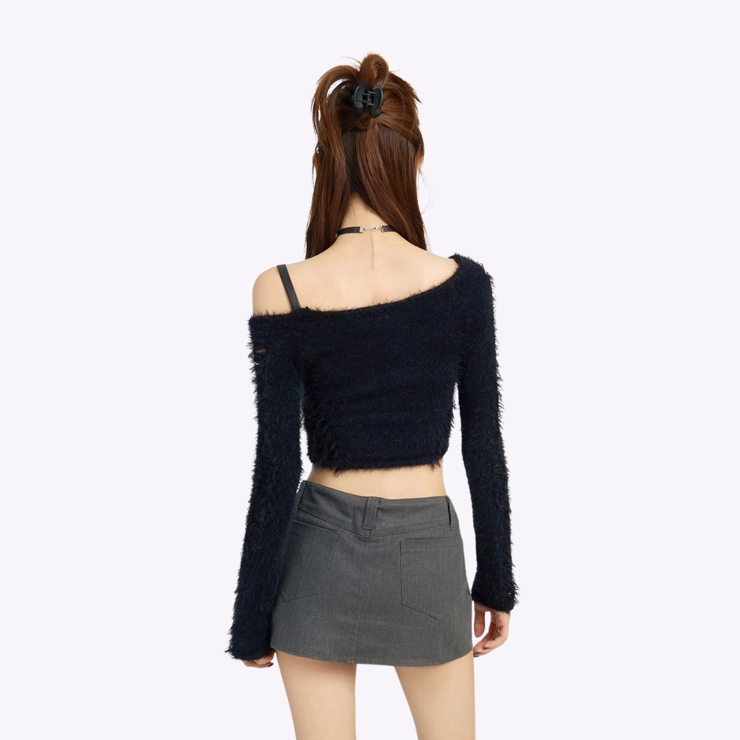 Image of Butterfly Knitted Cropped Sweater